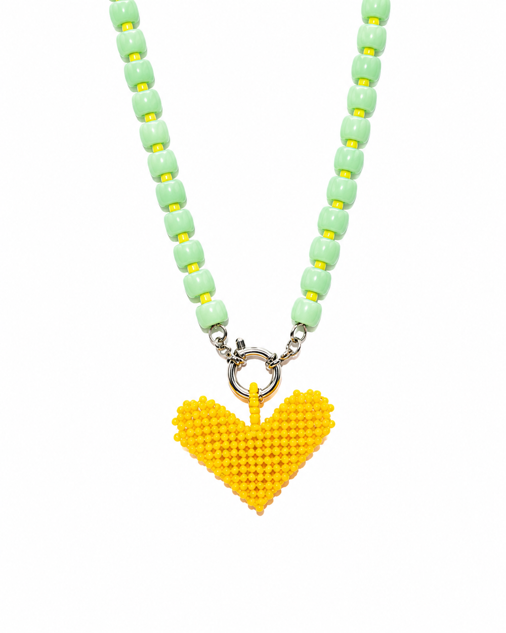 Collana Caraibi - Yellow and green Heart