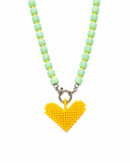 Collana Caraibi - Yellow and green Heart