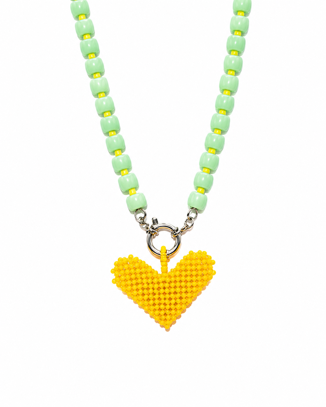 Collana Caraibi - Yellow and green Heart