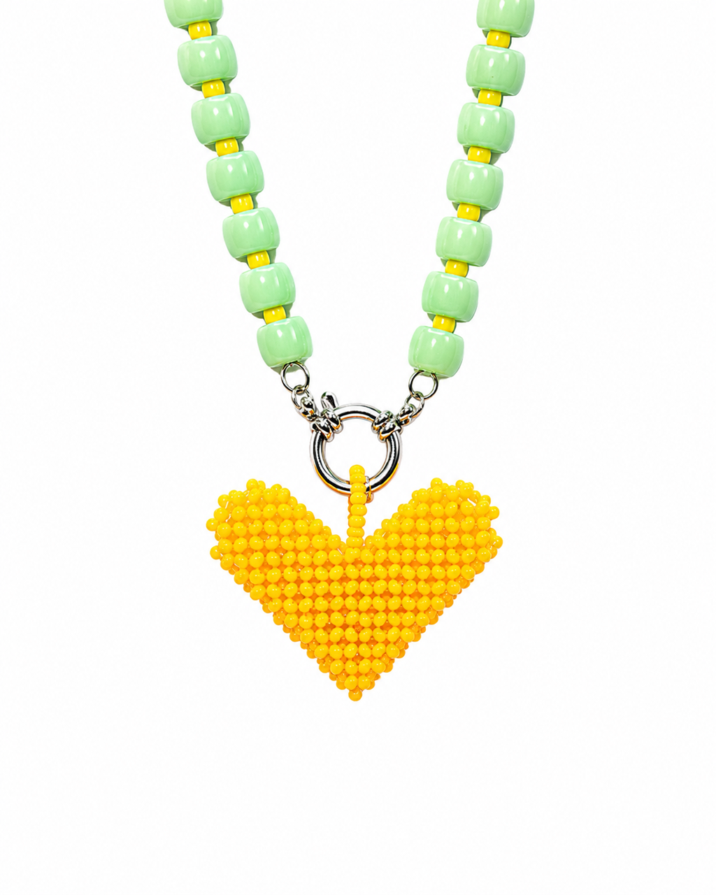 Collana Caraibi - Yellow and green Heart