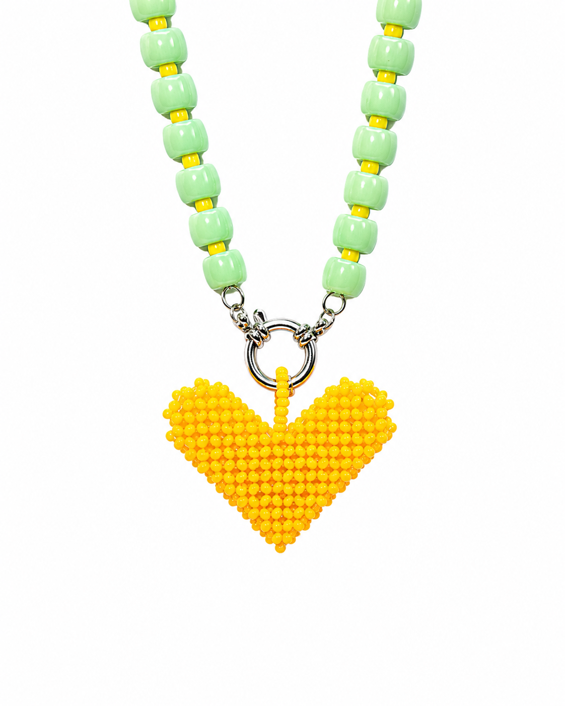 Collana Caraibi - Yellow and green Heart