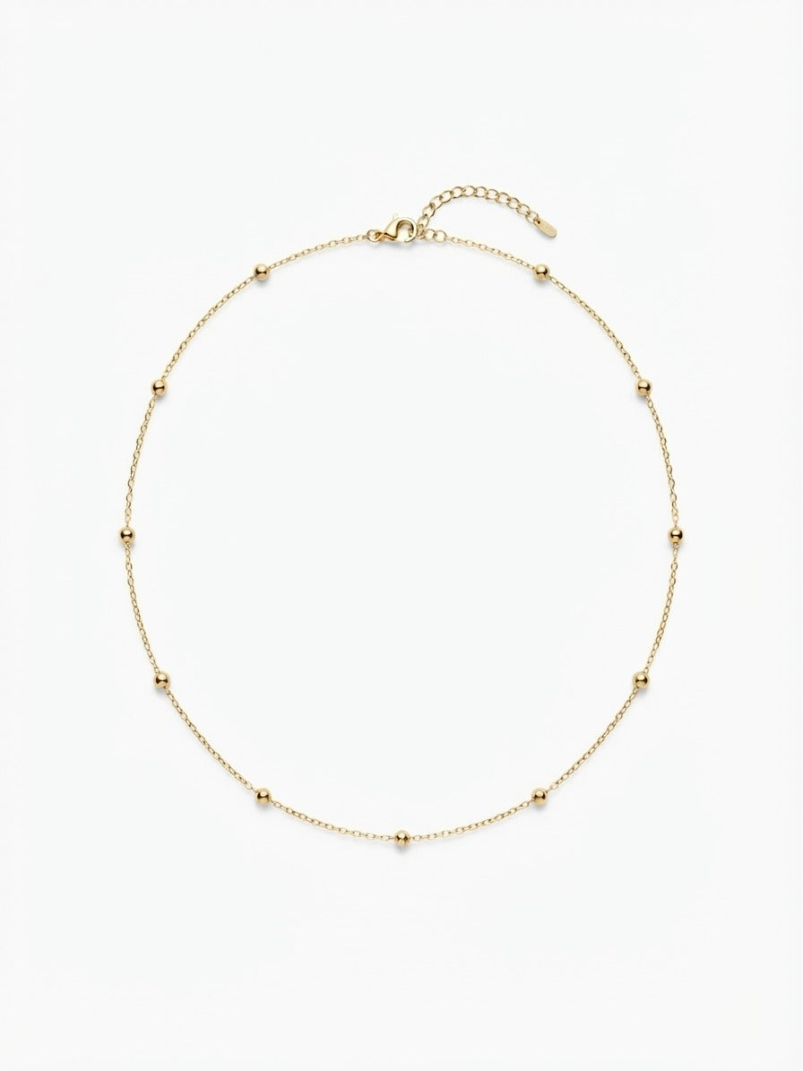 Collana Catenina Acciaio pallinata