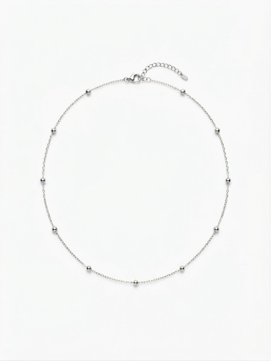 Collana Catenina Acciaio pallinata