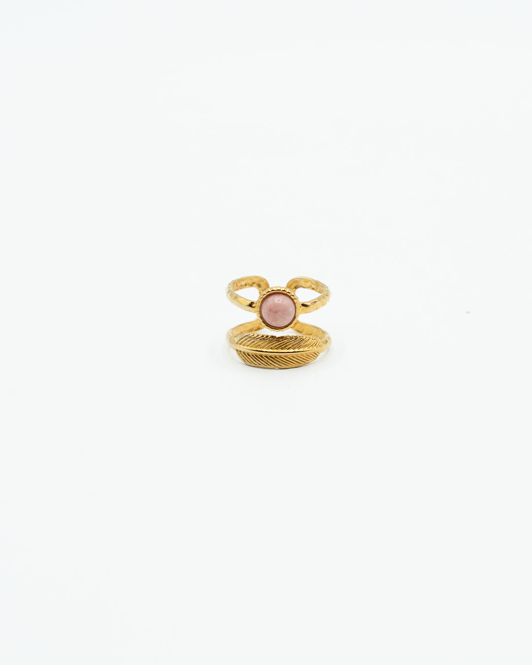 Anello - Piuma e pietra