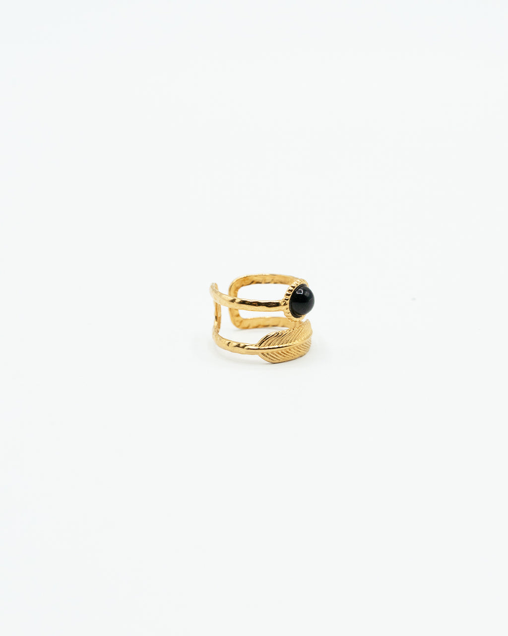 Anello - Piuma e pietra