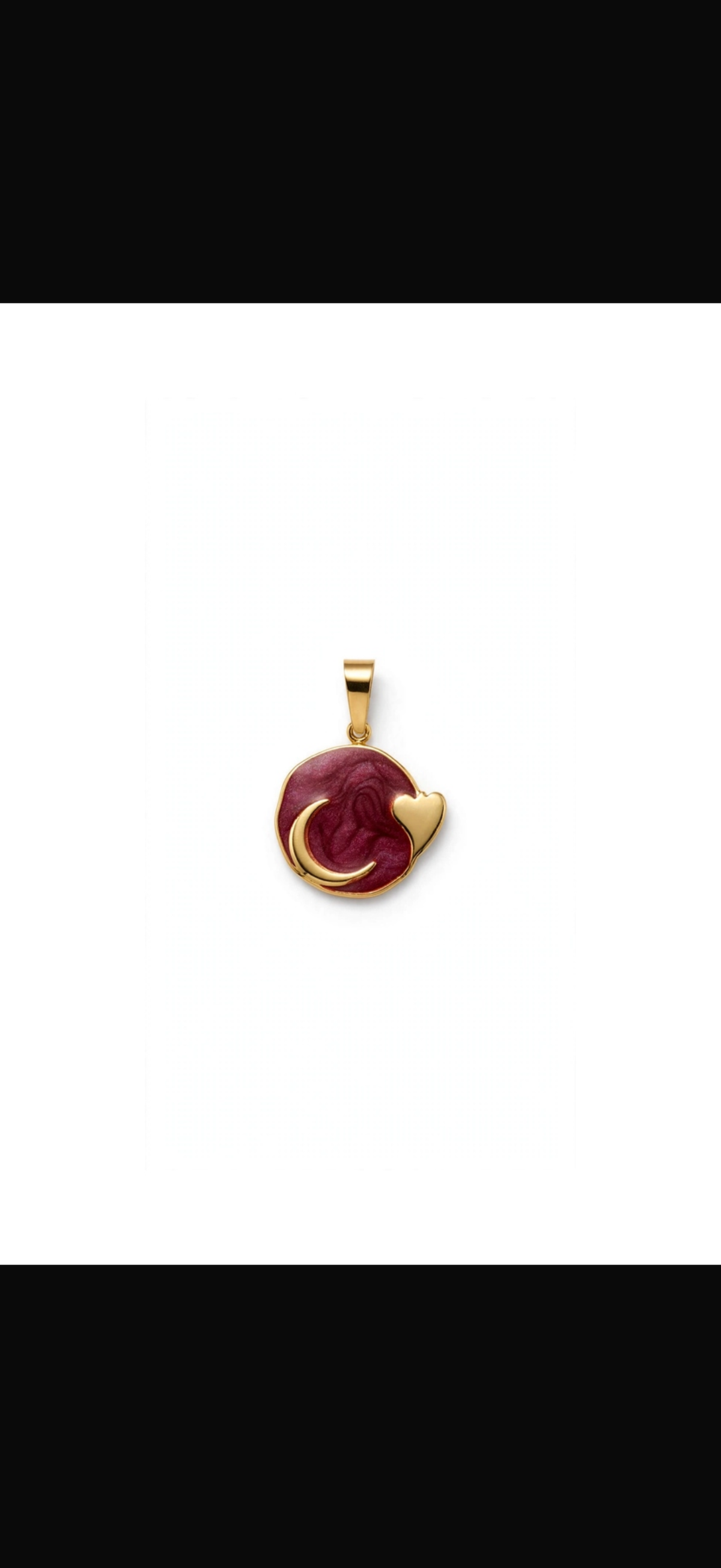 Charm Red moon heart