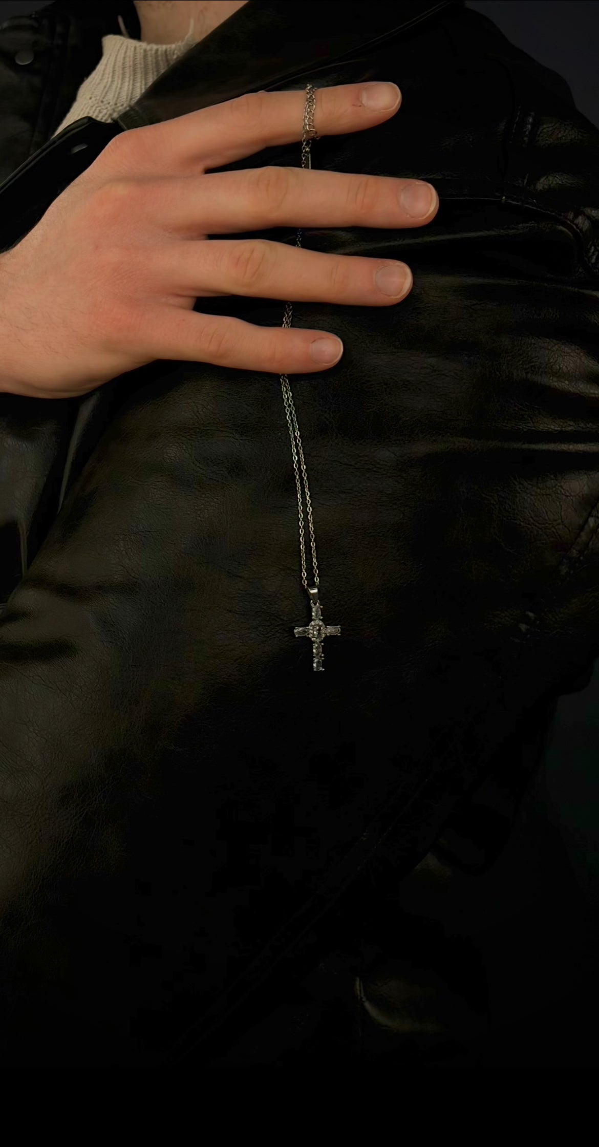 Collana uomo Croce Zirconia