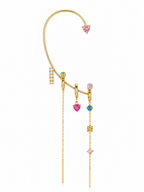 Ear cuff pendente con cristalli - Modello 4
