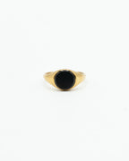 Anello - Anello pietra nera oro