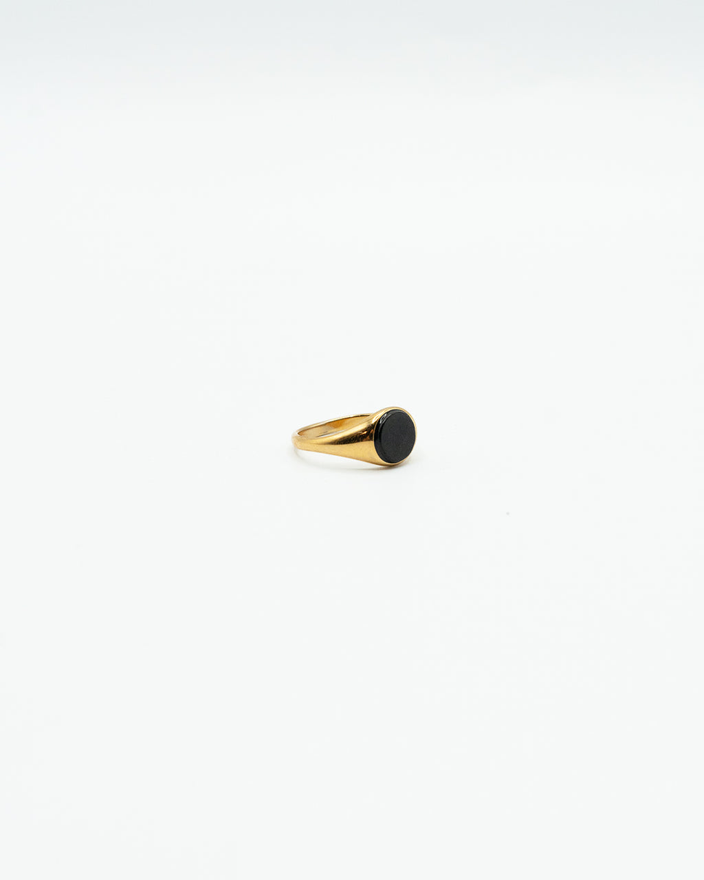 Anello - Anello pietra nera oro