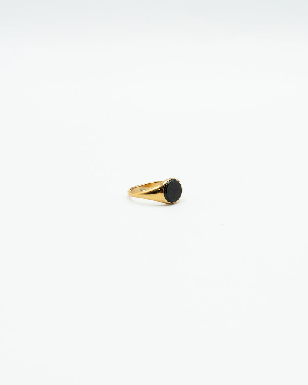 Anello - Anello pietra nera oro