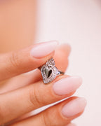 Anello - Cuore sacro argento