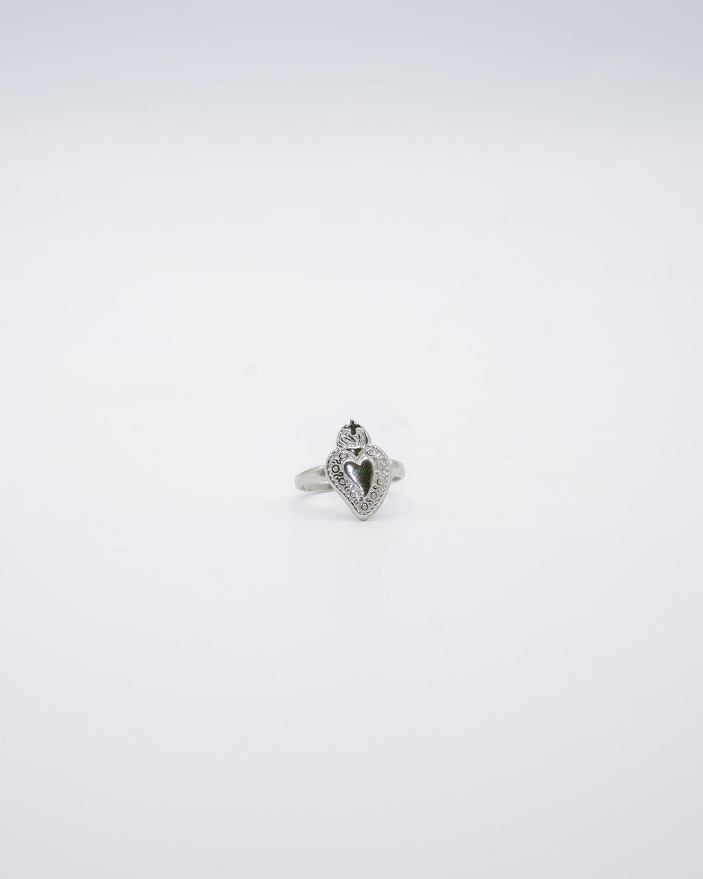 Anello - Cuore sacro argento