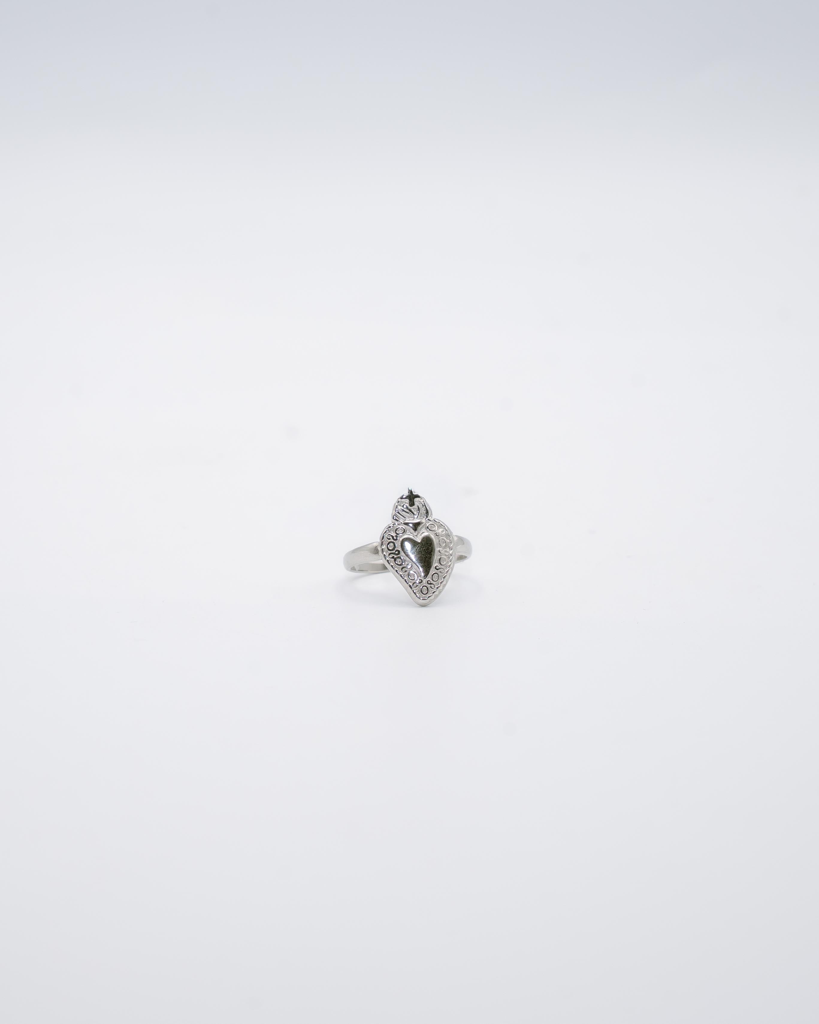 Anello - Cuore sacro argento