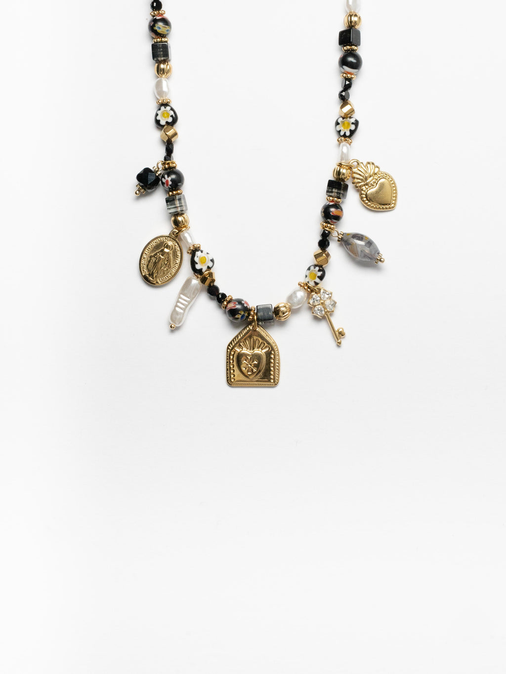 Collana - Lady pietre nere e ciondoli