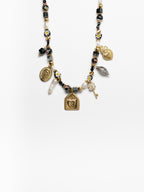 Collana - Lady pietre nere e ciondoli