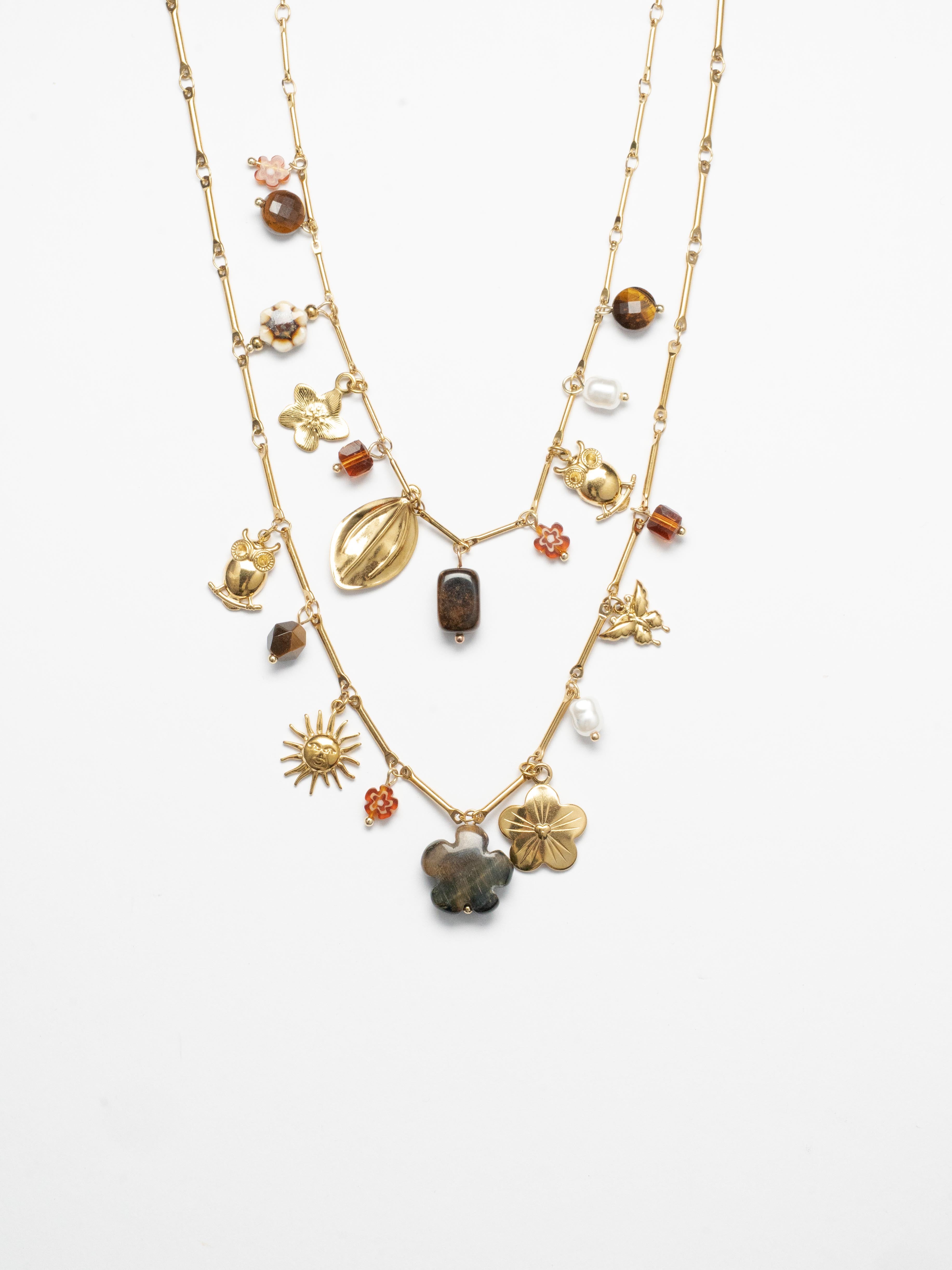 Collana doppio giro charm