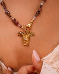 Collana - Haribo pietre marroni 3 charms