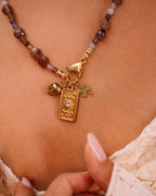 Collana - Haribo pietre marroni 3 charms