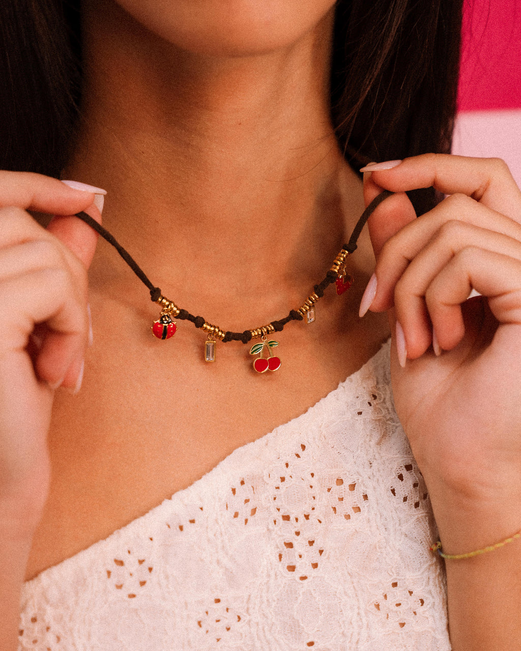 Collanina Texana - "Cherry Pop"