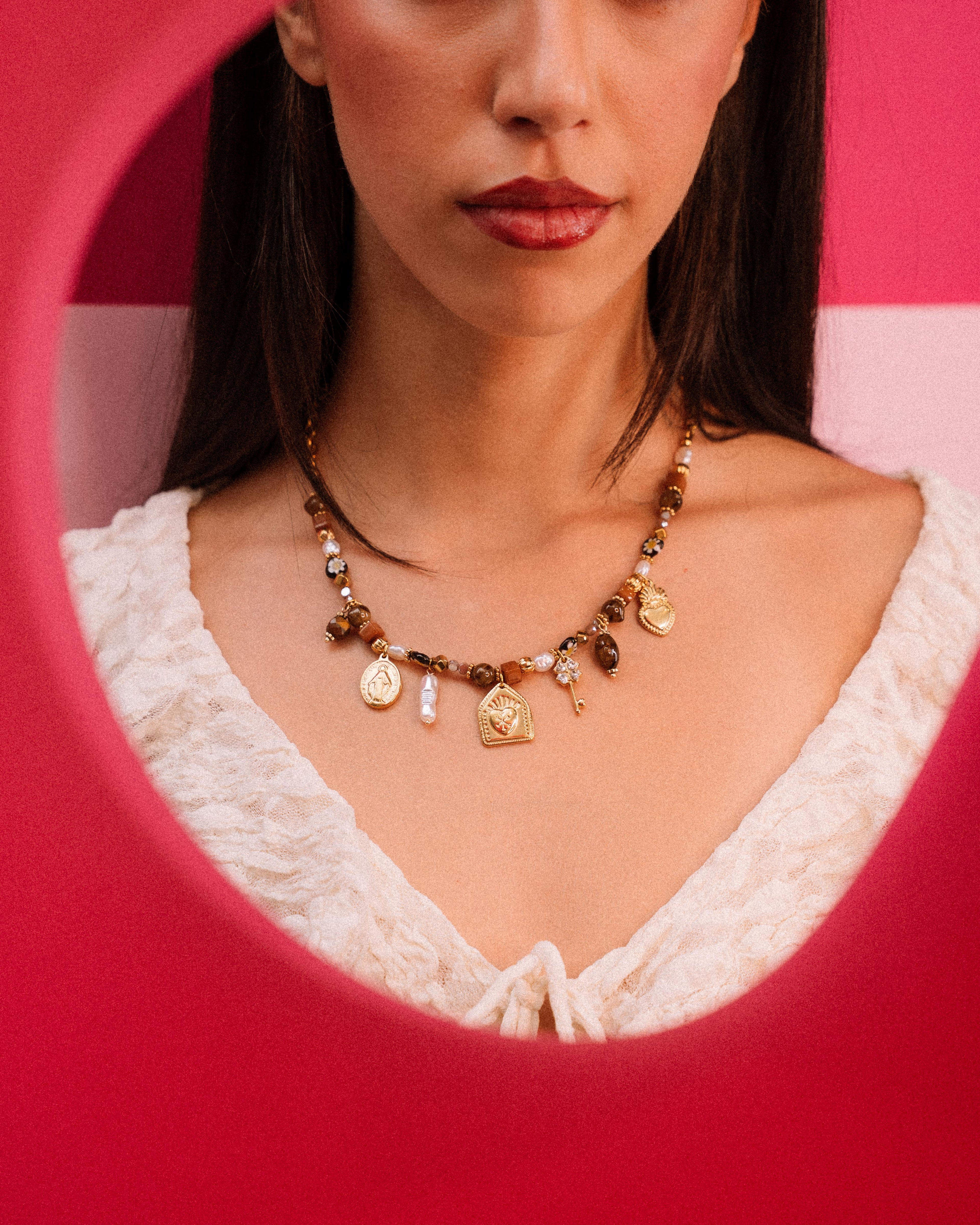 Collana - Lady pietre e charms