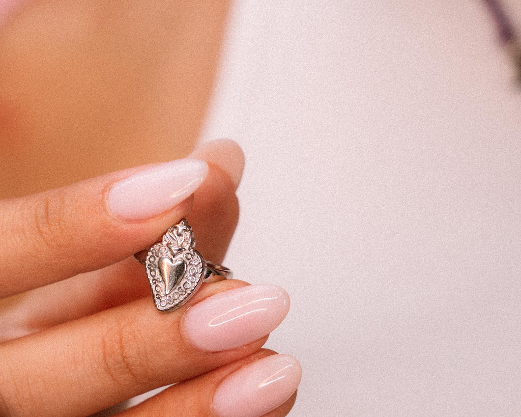 Anello - Cuore sacro argento