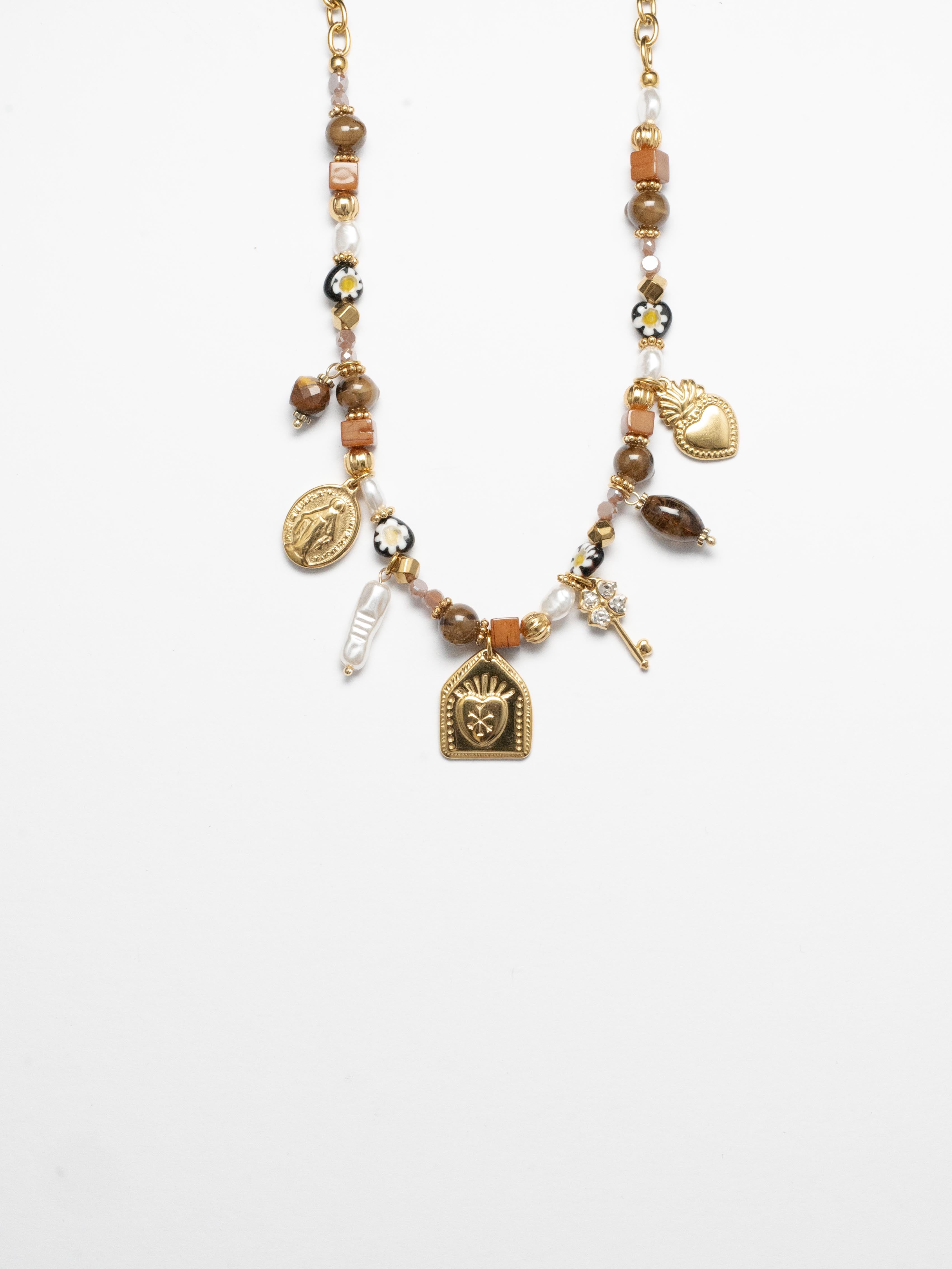 Collana - Lady pietre nere e ciondoli