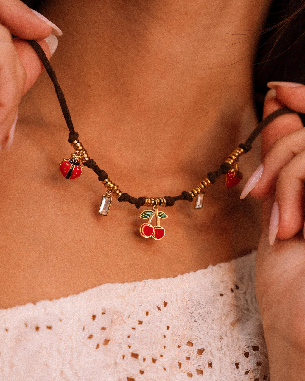 Collanina Texana - "Cherry Pop"