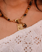 Collana - Haribo pietre marroni, 3 charms