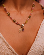 Collana - Haribo pietre verdi e rosa