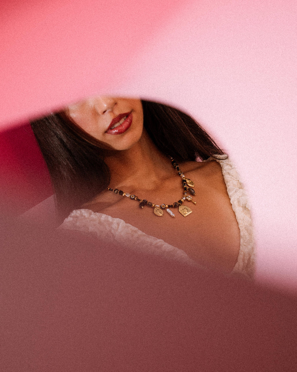 Collana - Lady pietre nere e ciondoli