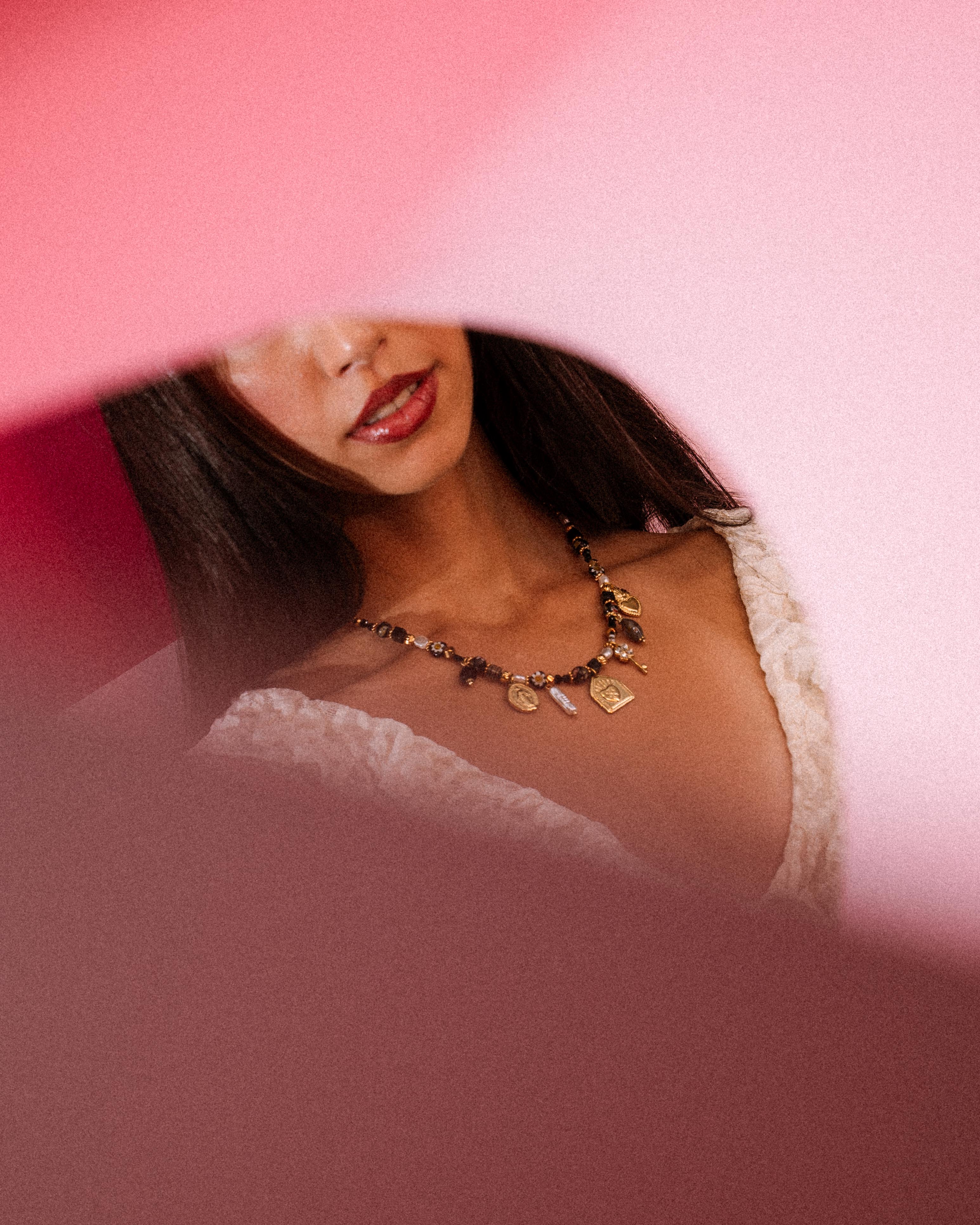 Collana - Lady pietre nere e ciondoli