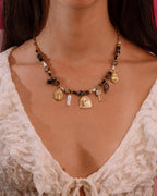 Collana - Lady pietre nere e ciondoli